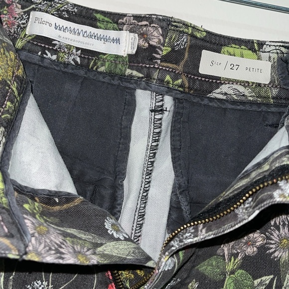 Anthropologie Pilcro  Water Lilly Ultra High rise Floral Wide Leg Cropped Jeans - Picture 12 of 14